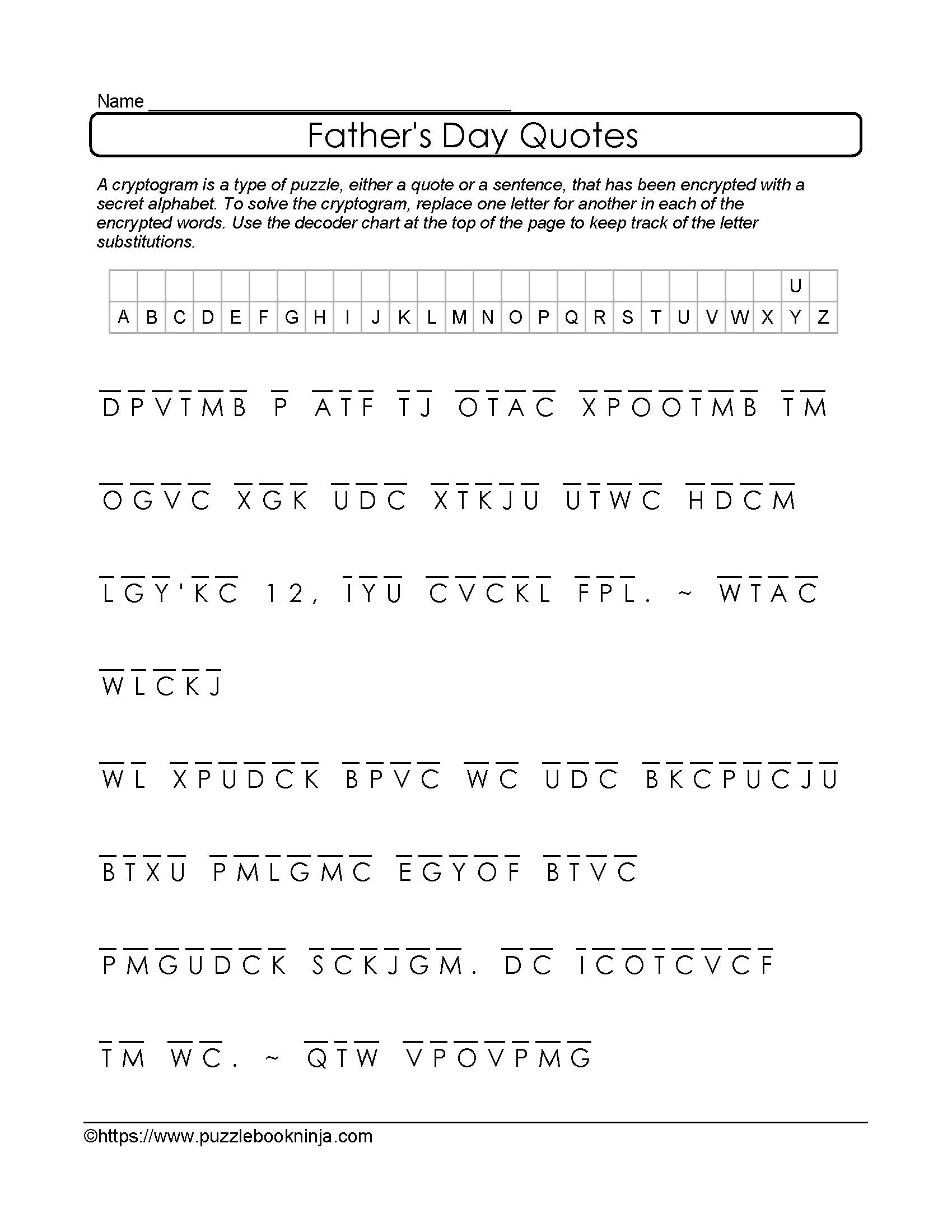 Free Printable Cryptograms With Answers Free Printable Templates