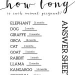 Free Baby Shower Games Printable {Animal Pregnancies}   Paper Trail   Free Printable Pictures Of Baby Animals