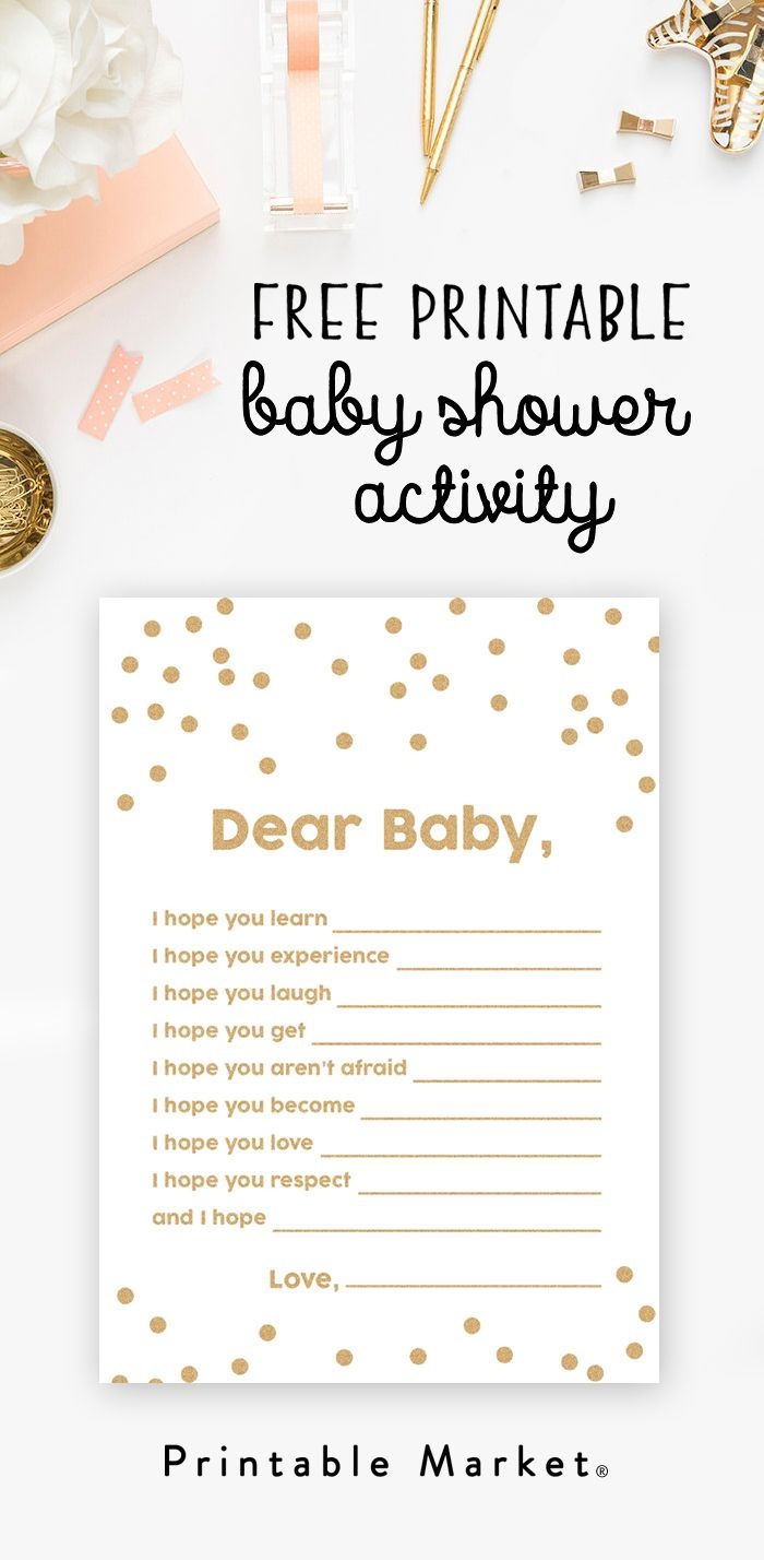 Free Baby Shower Printable – Gold Glitter Wishes For Baby - Instant - Free Printable Baby Shower Table Signs
