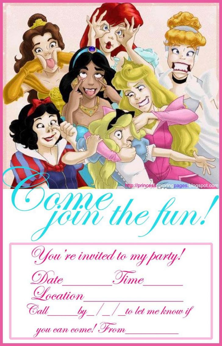 Disney Princess Free Printable Invitations