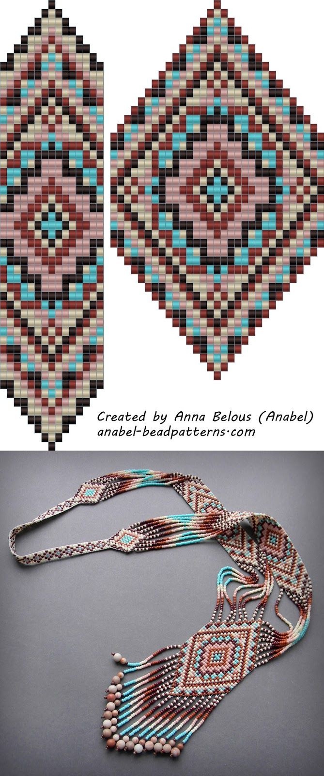 Free Bead Patterns Split Loom Necklace Beadwork Beadweaving - Free Printable Loom Bracelet Patterns