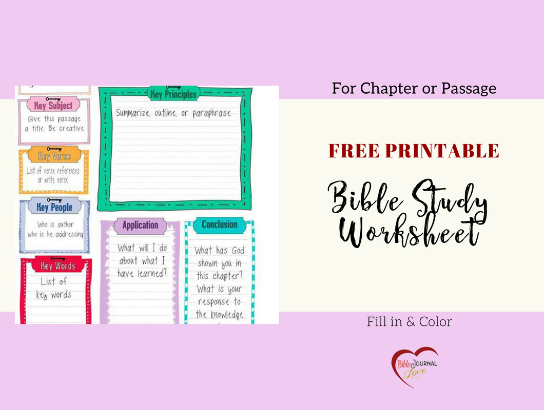 Free Bible Journal Key Worksheet – Bible Journal Love - Free Printable Bible Lessons For Women