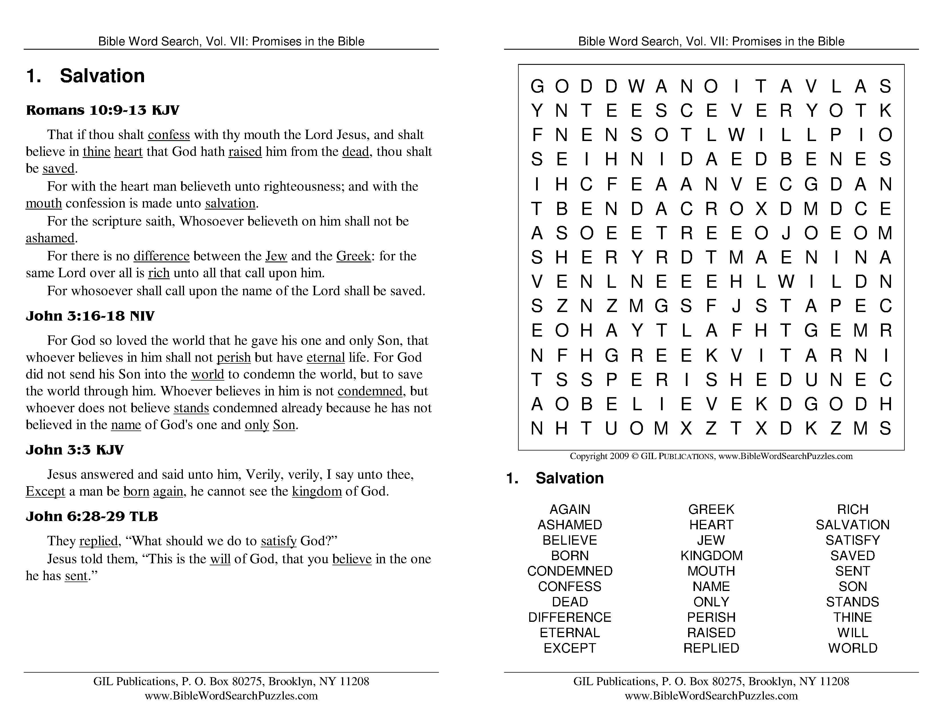 Free Bible Word Search Puzzles With Scriptures. 562 Printable Puzzles. - Christian Word Search Puzzles Free Printable