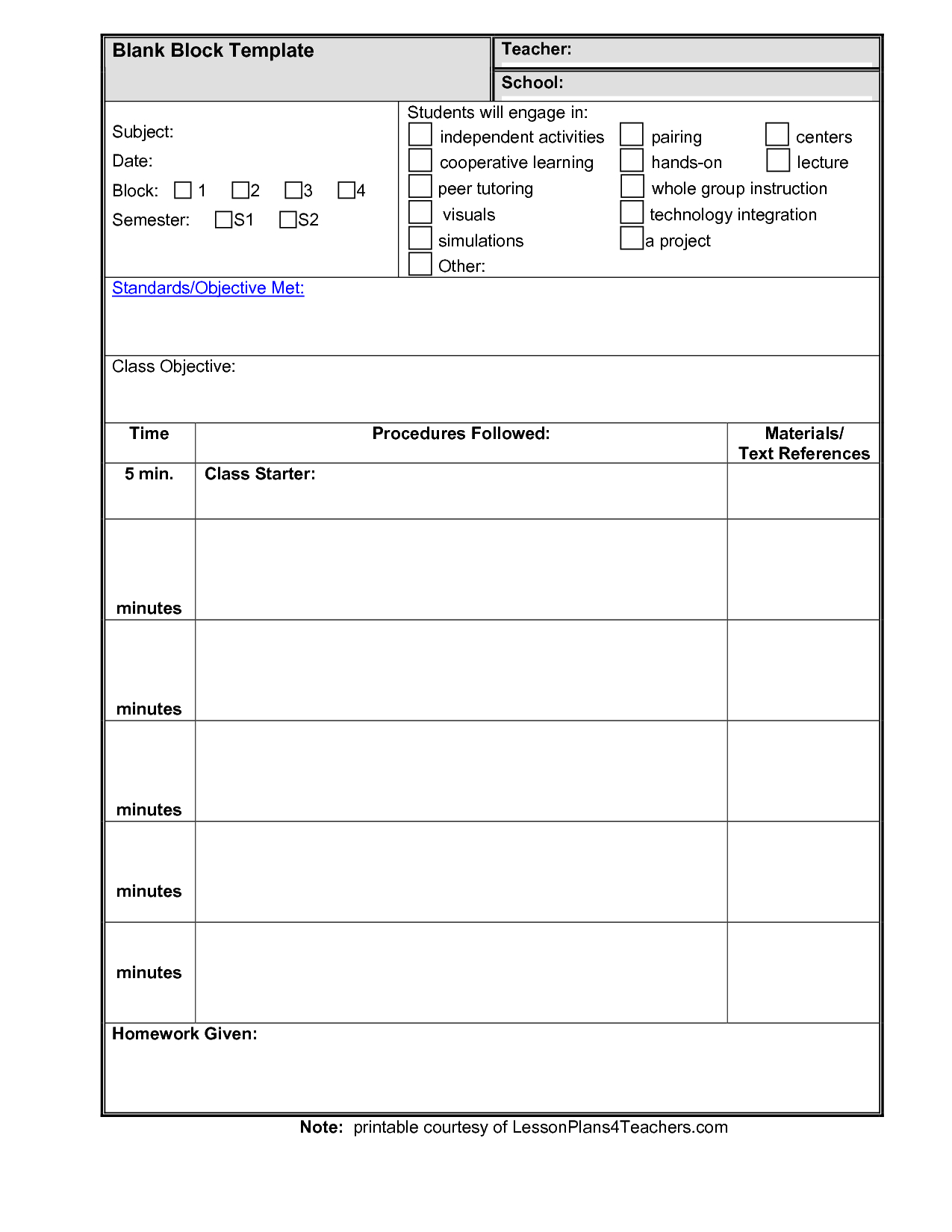 Free Blank Lesson Plan Templates Best Business Template Qw9Zdlcx - Free Printable Blank Lesson Plan Pages