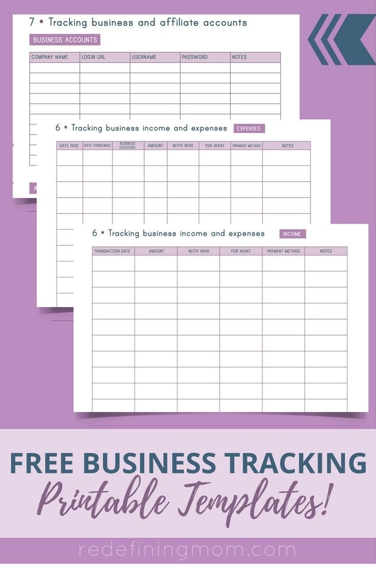 Free Business Tracking Printable Templates | Best Of Redefining Mom - Free Printable Business Templates