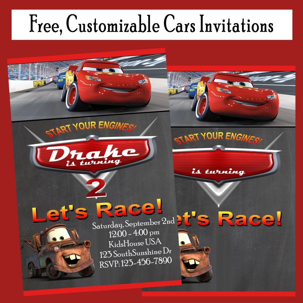Free Cars Birthday Party Invitations - Printables 4 Mom - Free Printable Disney Cars Birthday Party Invitations