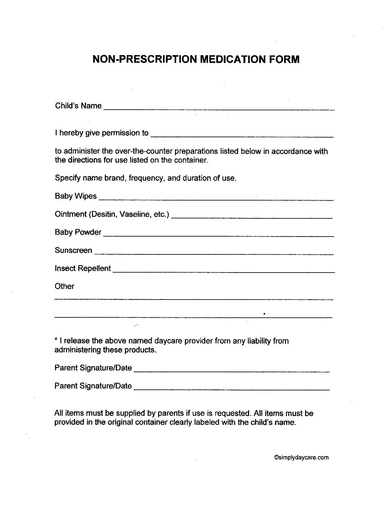 Free Child Care Forms To Make Starting Your Daycare Even Easier - Free Printable Daycare Forms