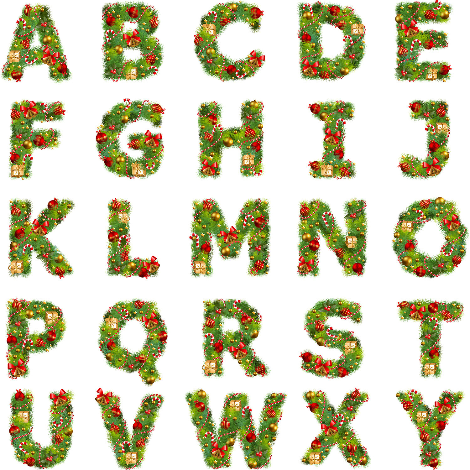 Free Christmas Alphabet Cliparts, Download Free Clip Art, Free Clip - Free Printable Christmas Alphabet