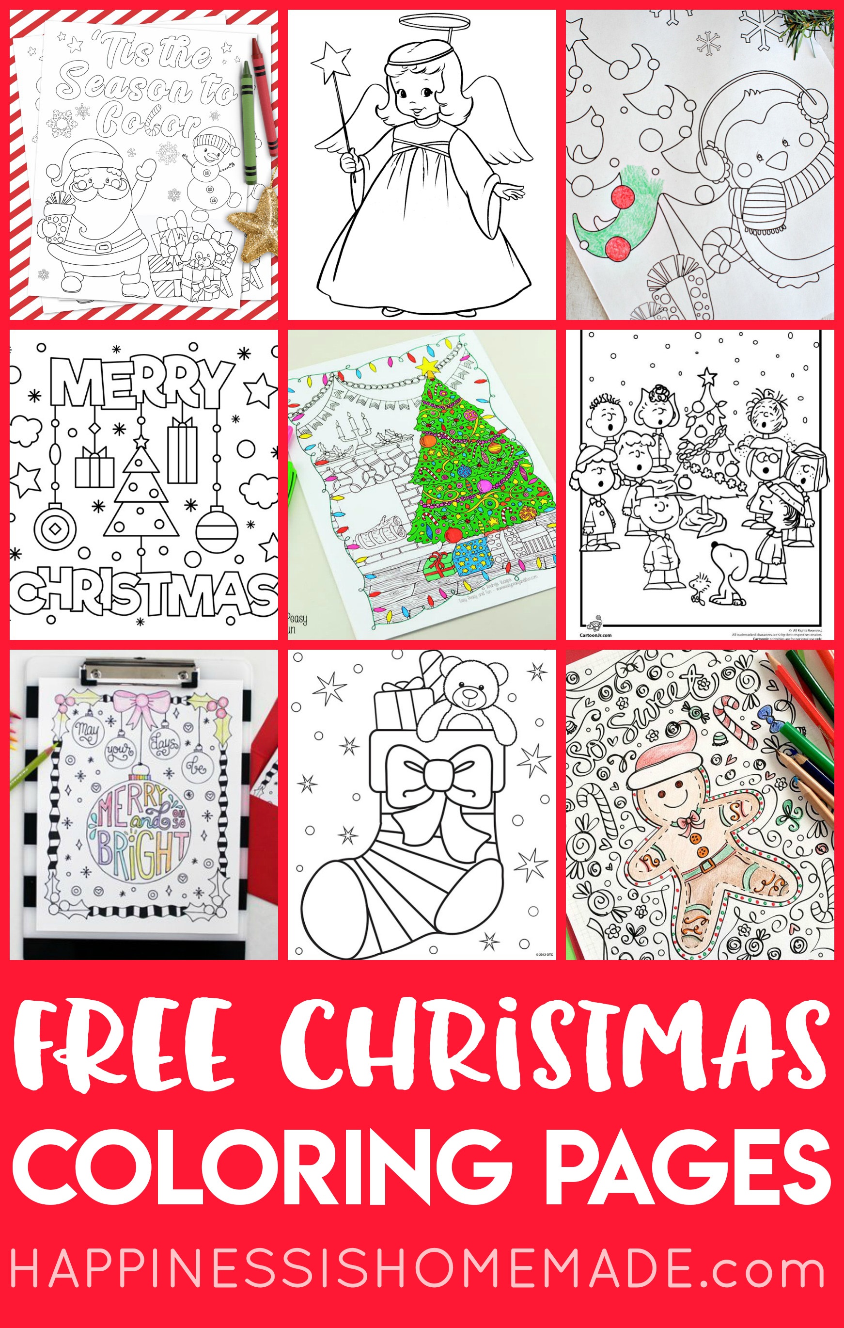 Free Christmas Coloring Pages For Adults And Kids - Happiness Is - Free Printable Christmas Coloring Pages And Activities