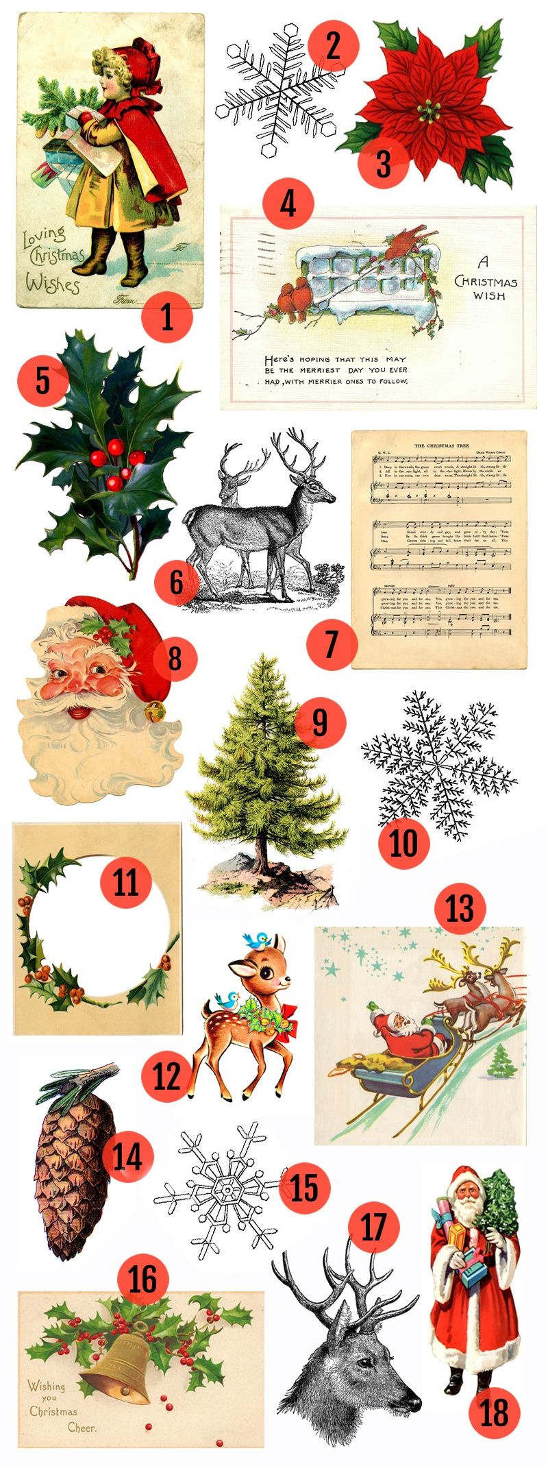 Free Christmas Printable &amp;amp; Vintage Christmas Clip Art | Christmas - Free Printable Vintage Christmas Images