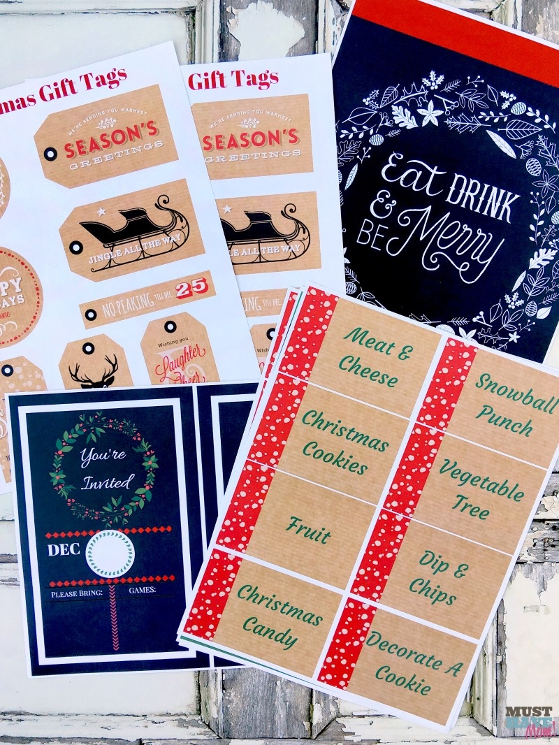 Free Christmas Tags And Decor Printables • Made In A Day - Free Printable Christmas Party Signs