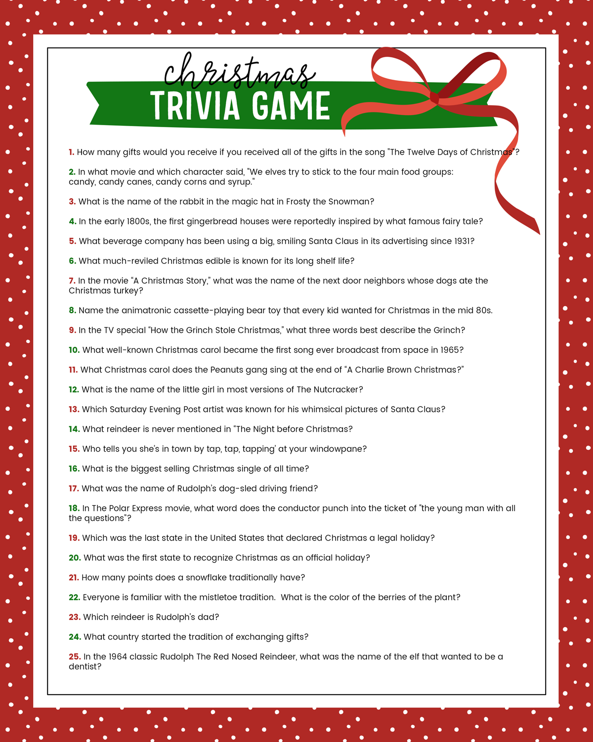 Free Printable Christmas Riddle Games Free Printable