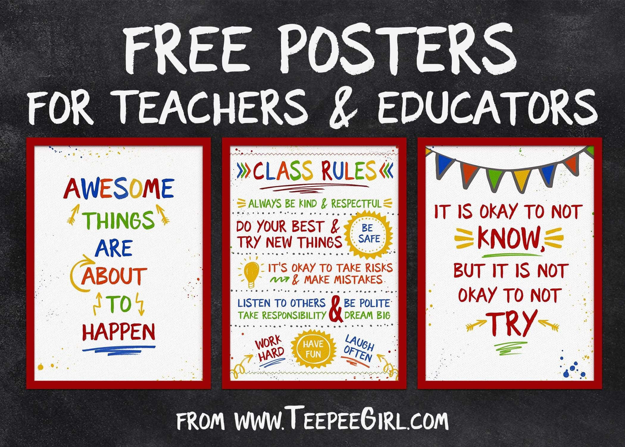 Free Classroom Posters - Teepee Girl - Free Printable Posters For Teachers