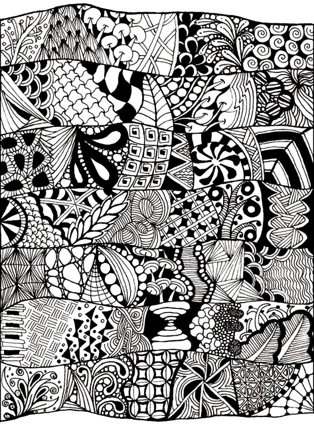 Free Coloring Page «Coloring-Adult-Zen-Anti-Stress-Abstract-To-Pri - Free Printable Doodle Patterns