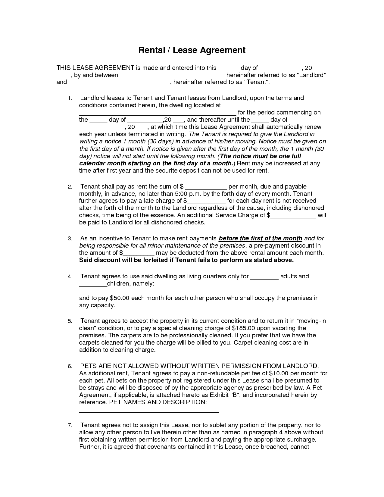 Free Copy Rental Lease Agreement | 1275Px | Rental Agreements In - Free Printable Lease