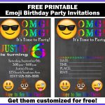 Free Customized Emoji Invitations And Birthday Printables   Emoji Invitations Printable Free