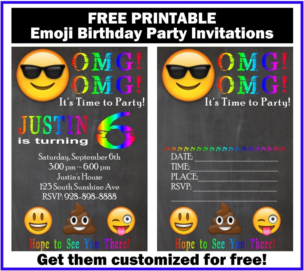 Free Customized Emoji Invitations And Birthday Printables - Emoji Invitations Printable Free