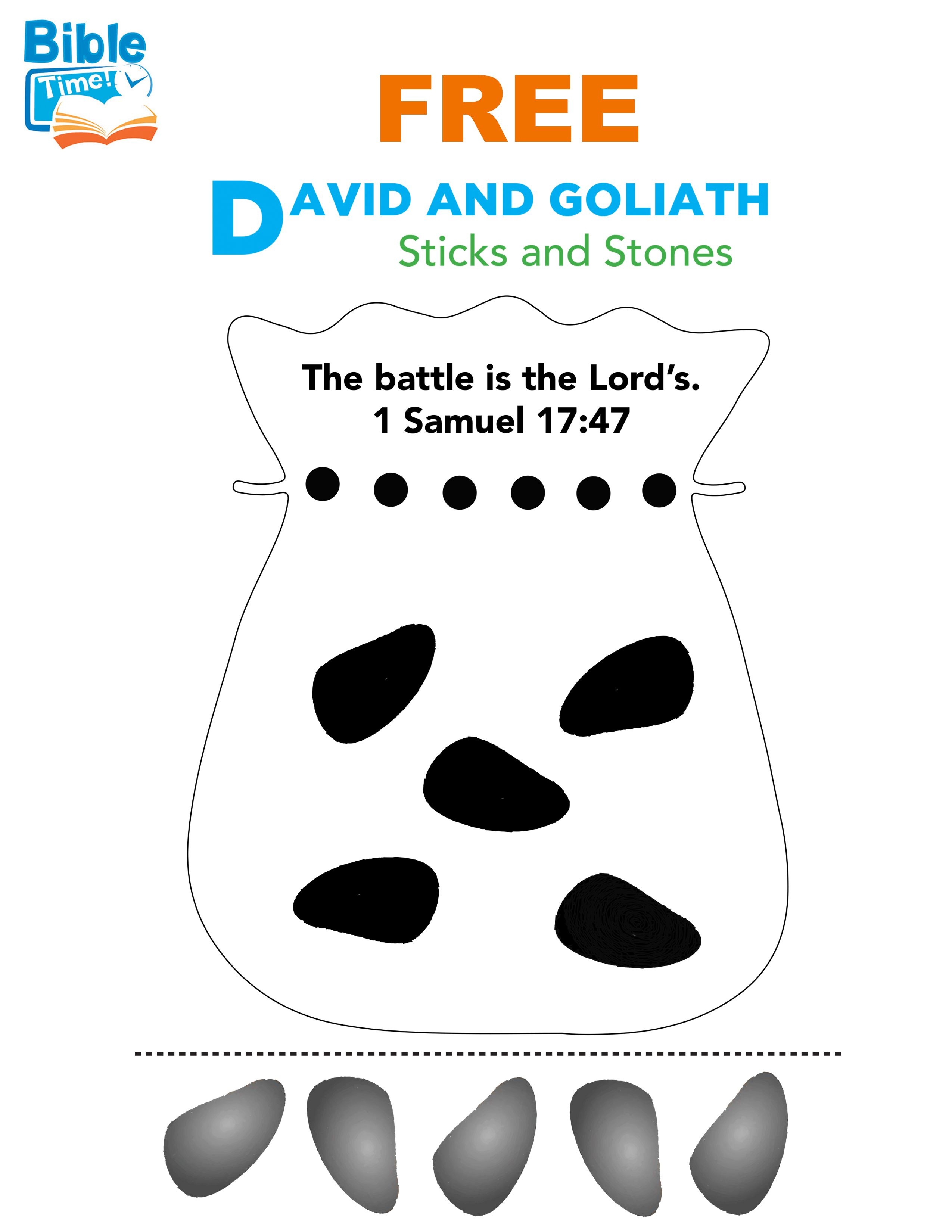 Free David &amp;amp; Goliath Preschool Bible Activity. Easy Kids Bible - Free Printable Children&amp;amp;#039;s Church Curriculum