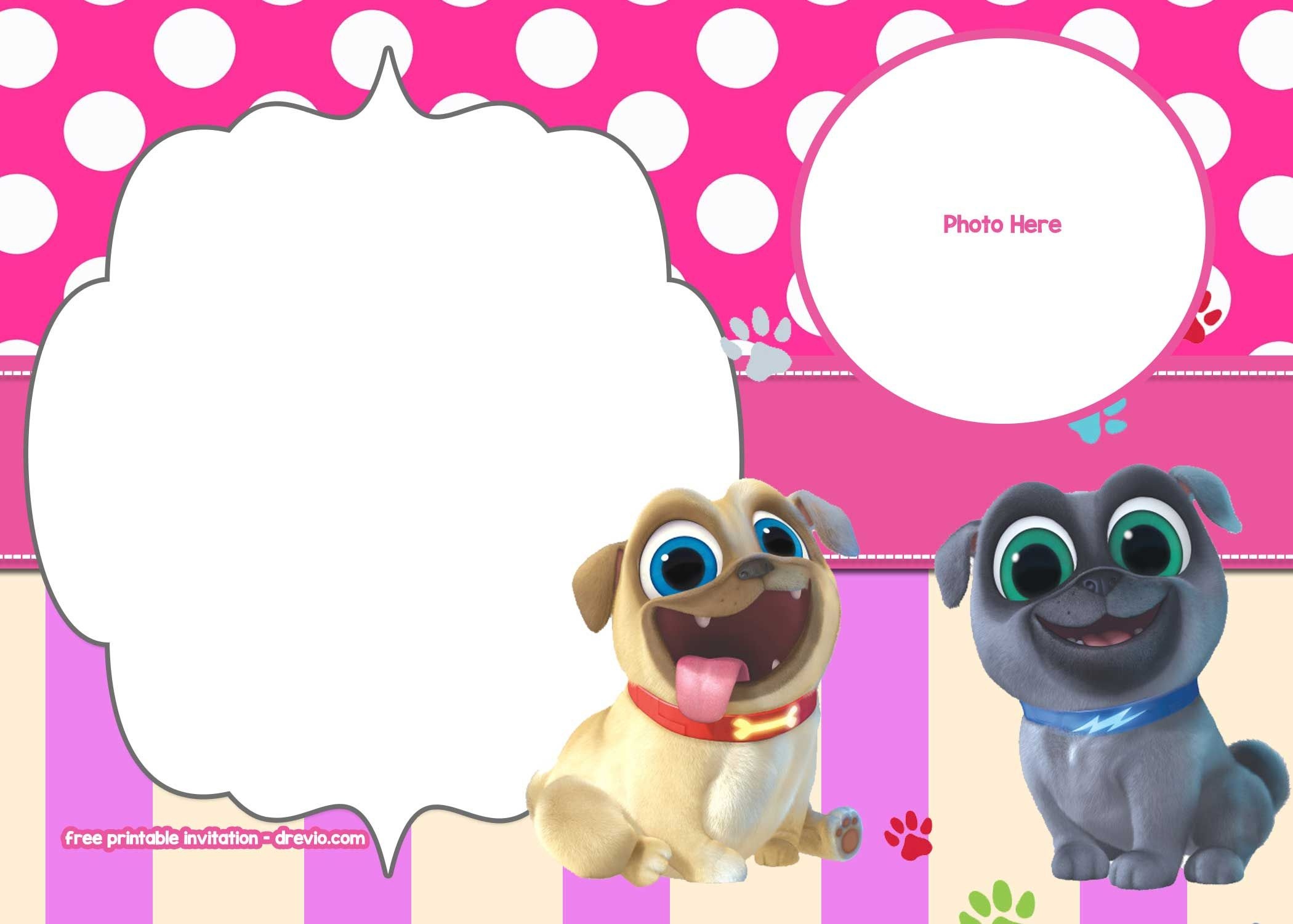 Free Disney Puppy Dog Pals Invitation Templates | Free Printable - Dog Birthday Invitations Free Printable
