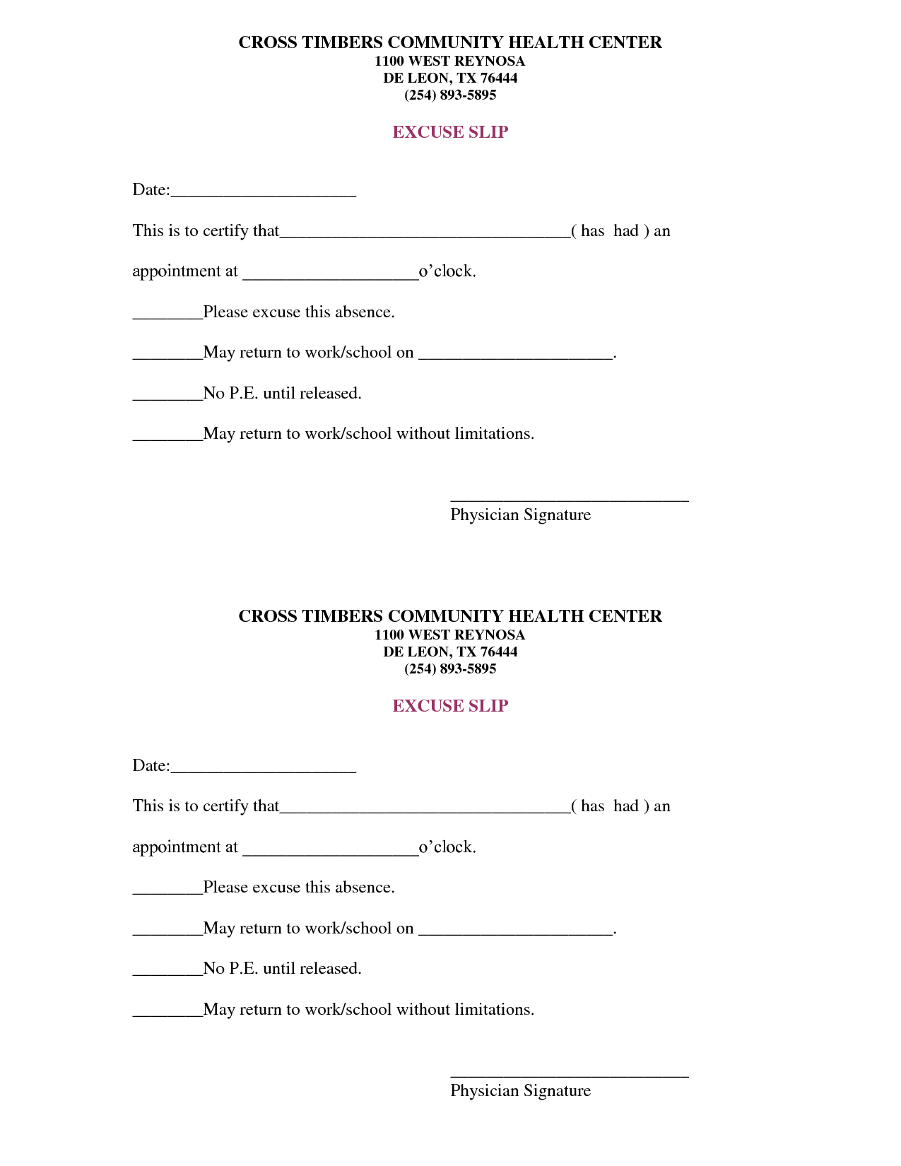 Free Doctors Note Template | Scope Of Work Template | On The Run - Free Printable Doctor Excuse Slips