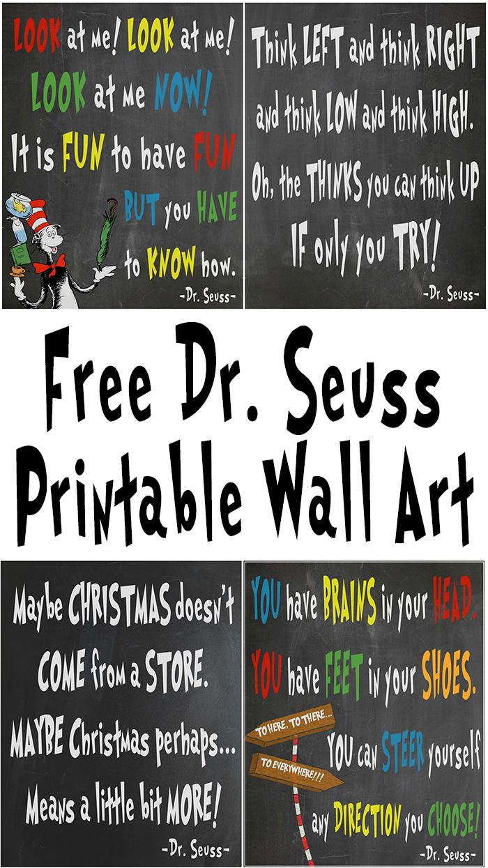 Free Dr. Seuss Printables For Decorating A Classroom Or Nursery - Free Printable Dr Seuss Quotes