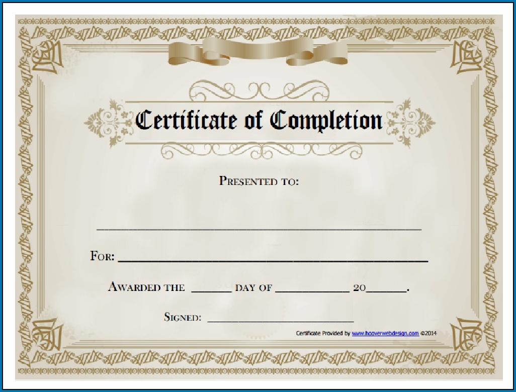 Free Editable Printable Certificate Of Completion #253 - Certificate Of Completion Template Free Printable