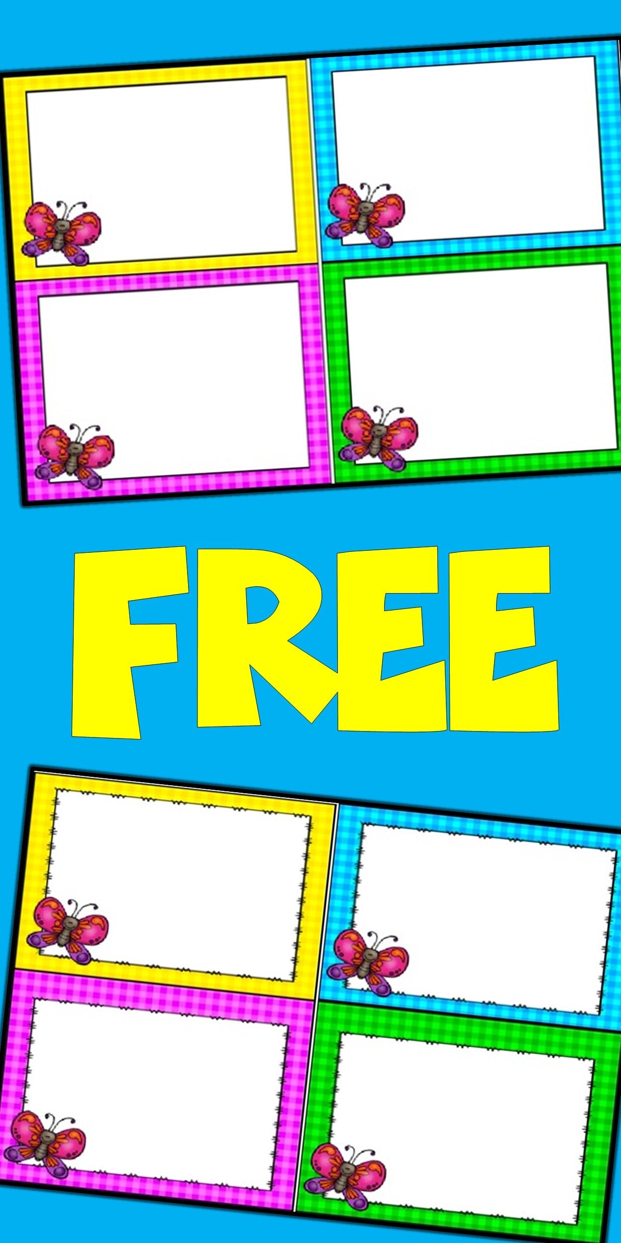 Free Editable Spring Card Templates | Butterflies | Butterfly - Free Printable Blank Task Cards