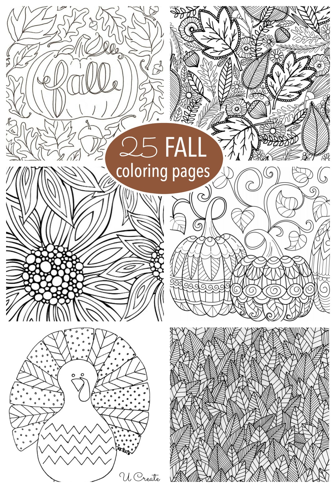 Free Fall Adult Coloring Pages - U Create - Free Printable Fall Coloring Pages