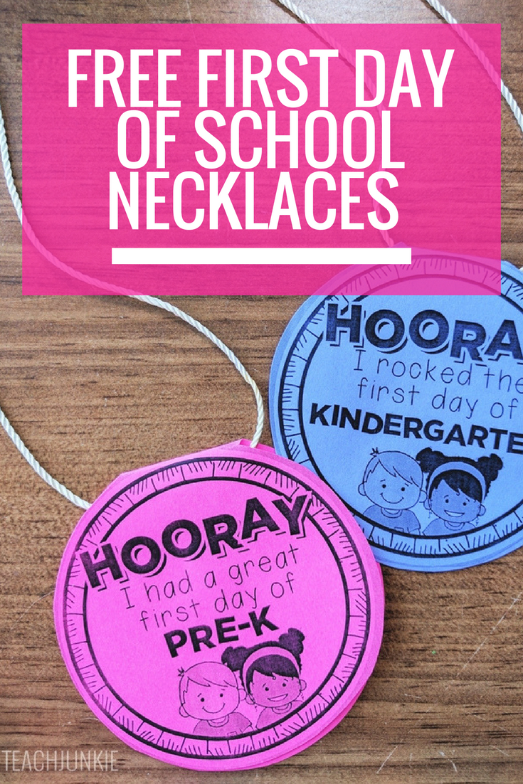 Free First Day Of School Necklaces (Editable) | Beginning Of Year - Free Printable First Day Of School Certificate