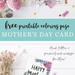 Free Floral Printable Mother's Day Coloring Page Card | Cards For   Free Printable Cards For All Occasions
