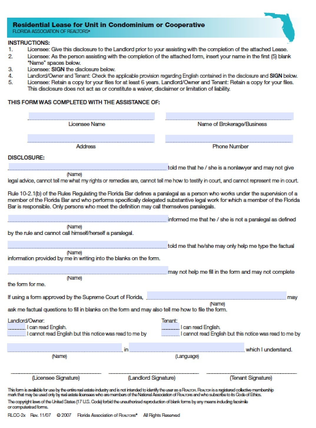 Free Florida Residential Lease Agreement | Pdf | Word (.doc) - Free Printable Florida Residential Lease Agreement