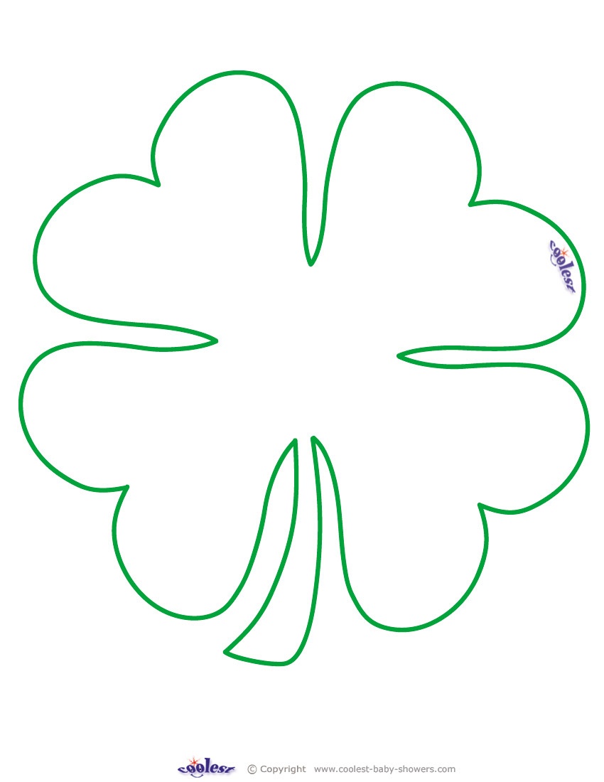 Free Four Leaf Clover Outline, Download Free Clip Art, Free Clip Art - Four Leaf Clover Template Printable Free