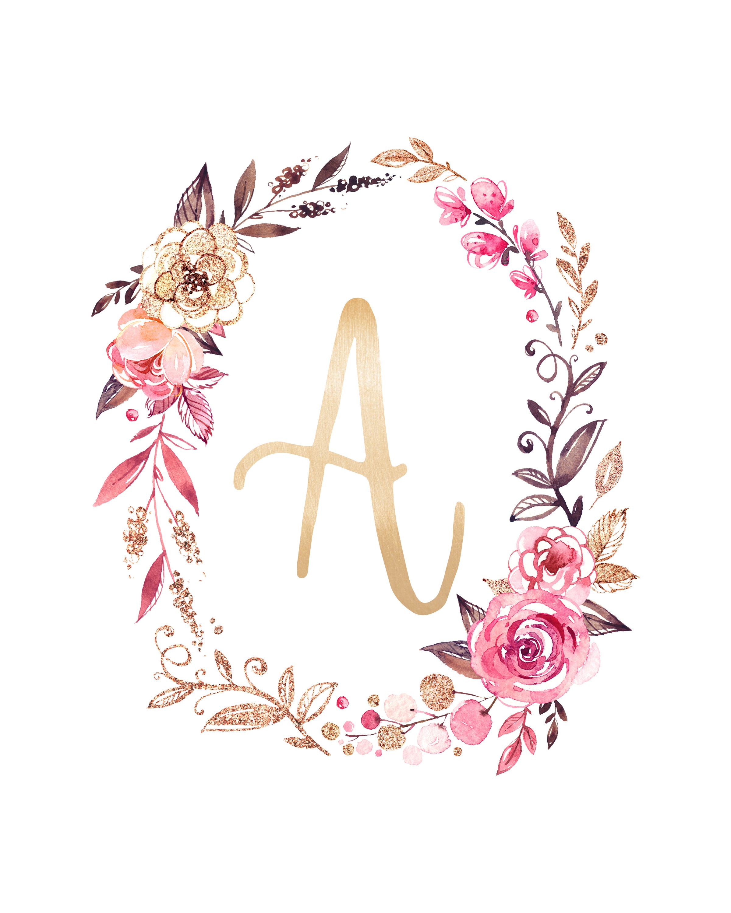 Free Glitter And Glam Monogram Printables | The Cottage Market - Free Printable Monogram Letters