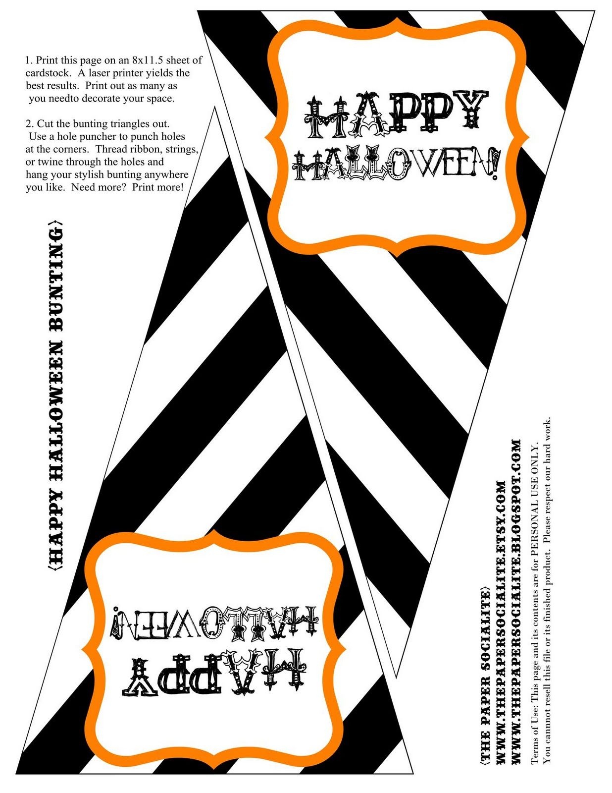 Free Halloween Bunting Printable | Halloween | Halloween Bunting - Free Printable Halloween Party Decorations