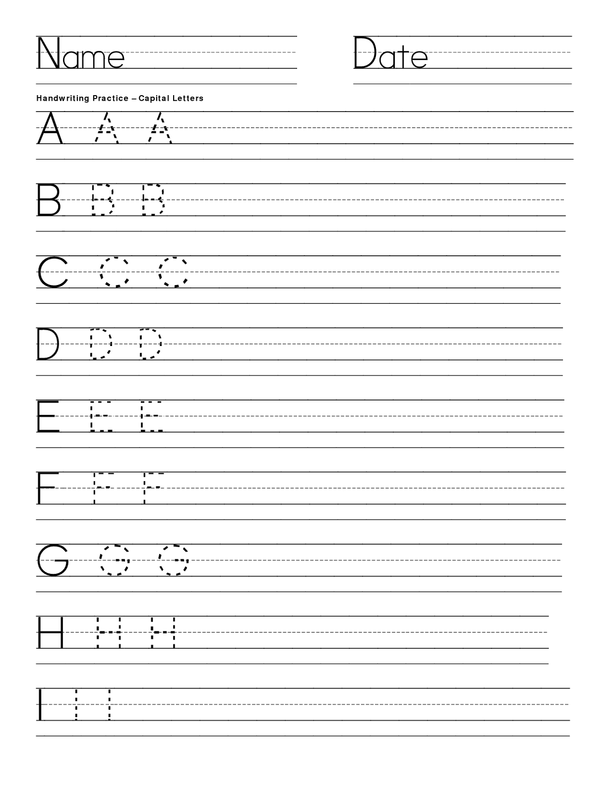 Free Handwriting Worksheets For Kids | Printable Alphabet Worksheet - Free Printable Name Worksheets For Kindergarten