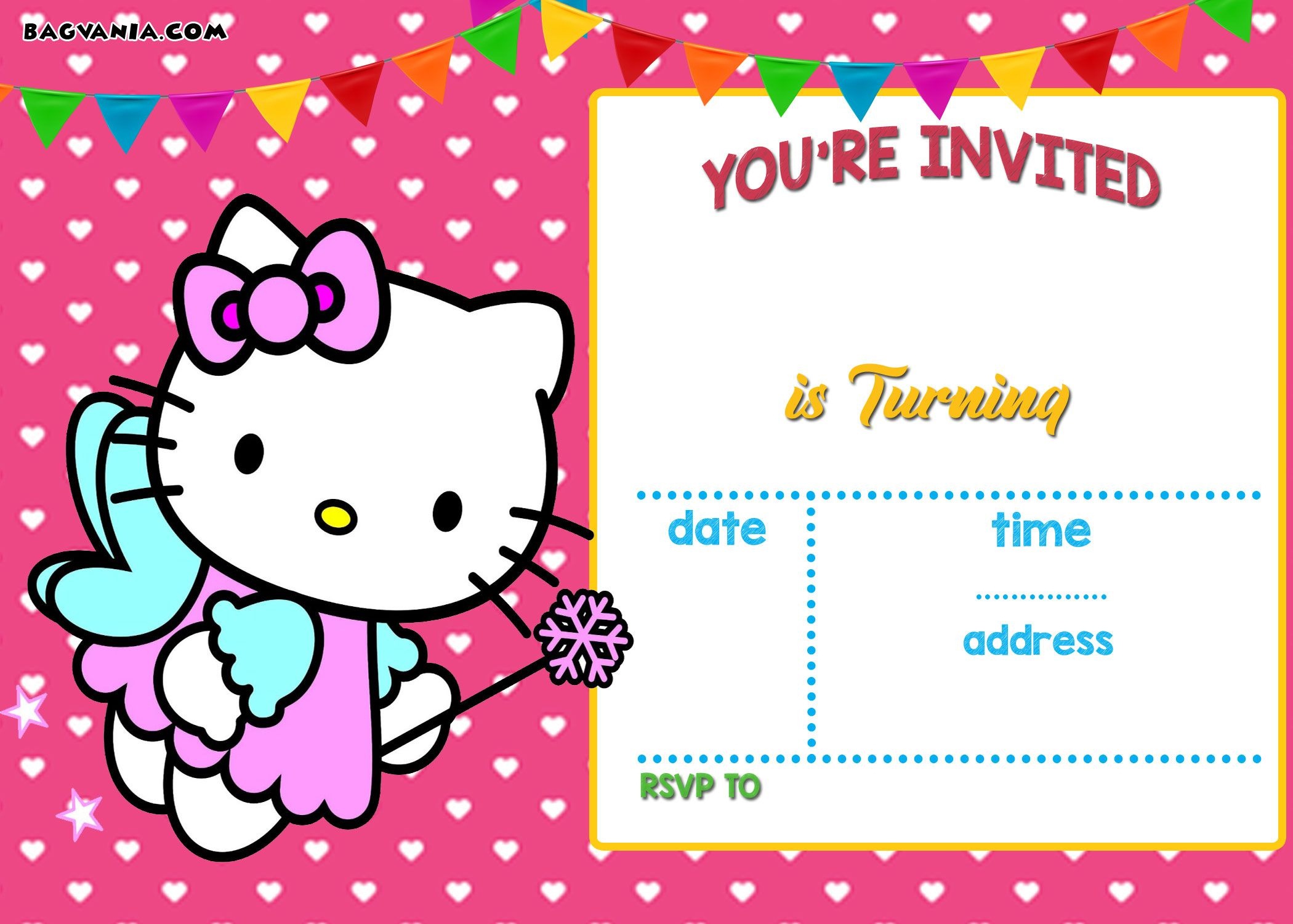 Free Hello Kitty Invitation Templates | Free Printable Birthday - Printable Invitations Free No Download