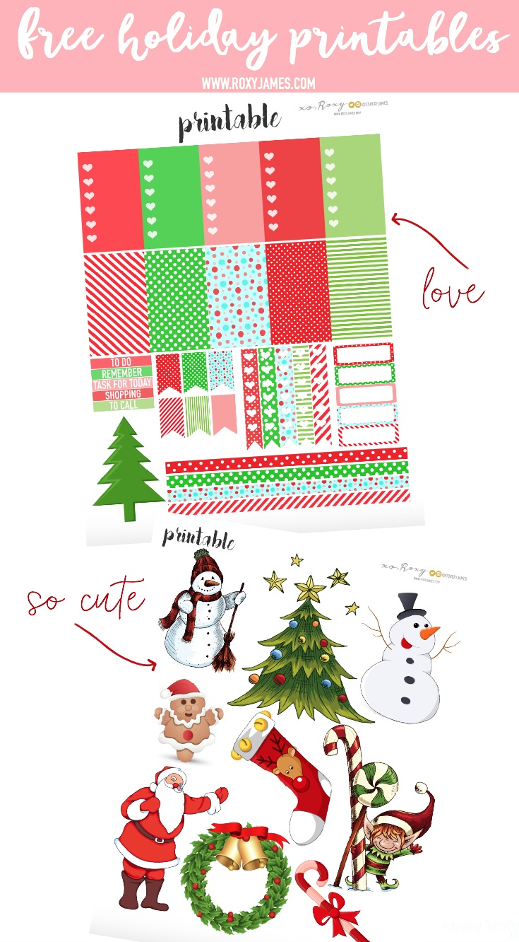 Free Holiday Planner Stickers Printable - Roxy James - Free Printable Holiday Stickers