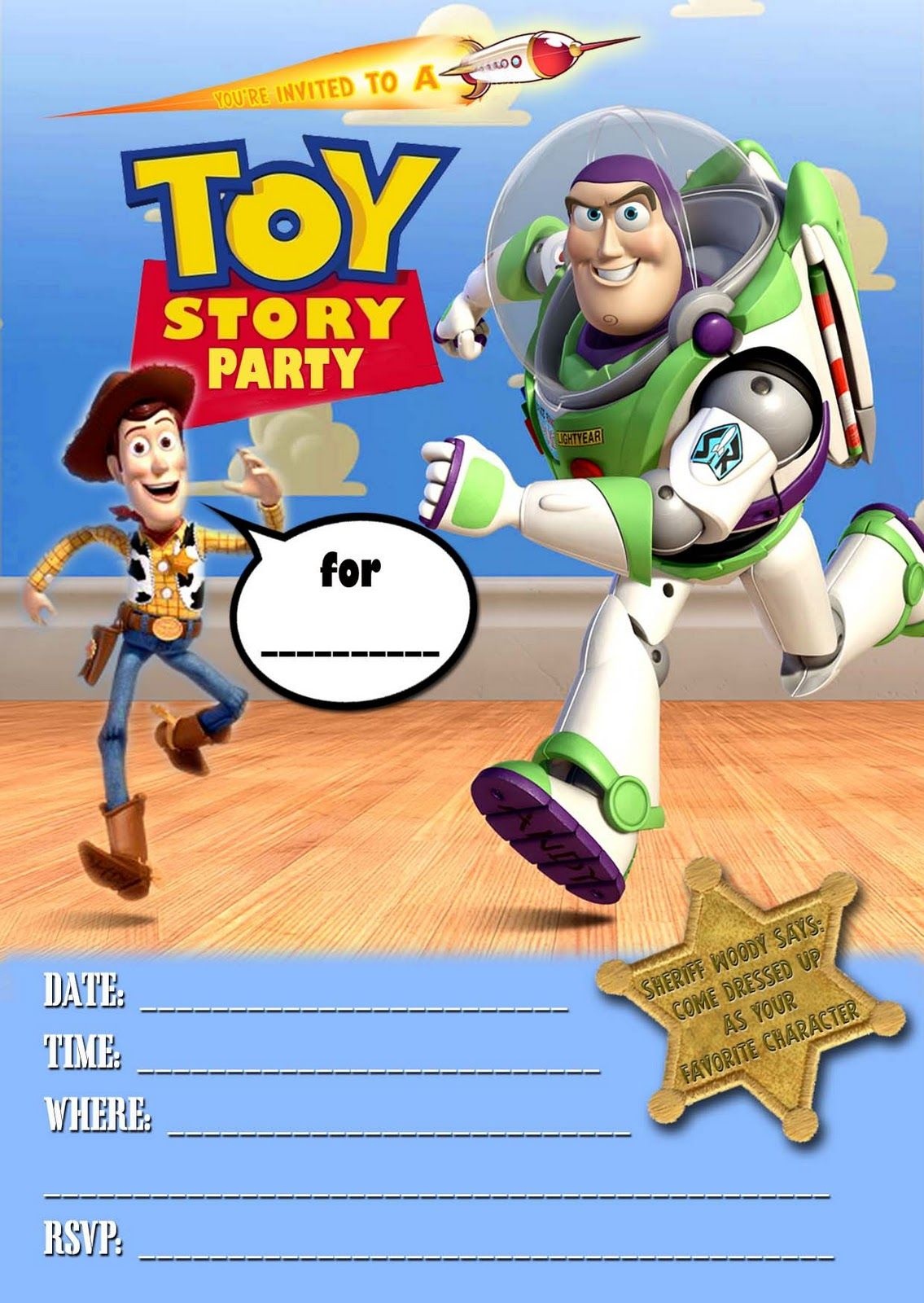 Free Kids Party Invitations: Toy Story Party Invitation *new* | Toy - Free Printable Toy Story 3 Birthday Invitations