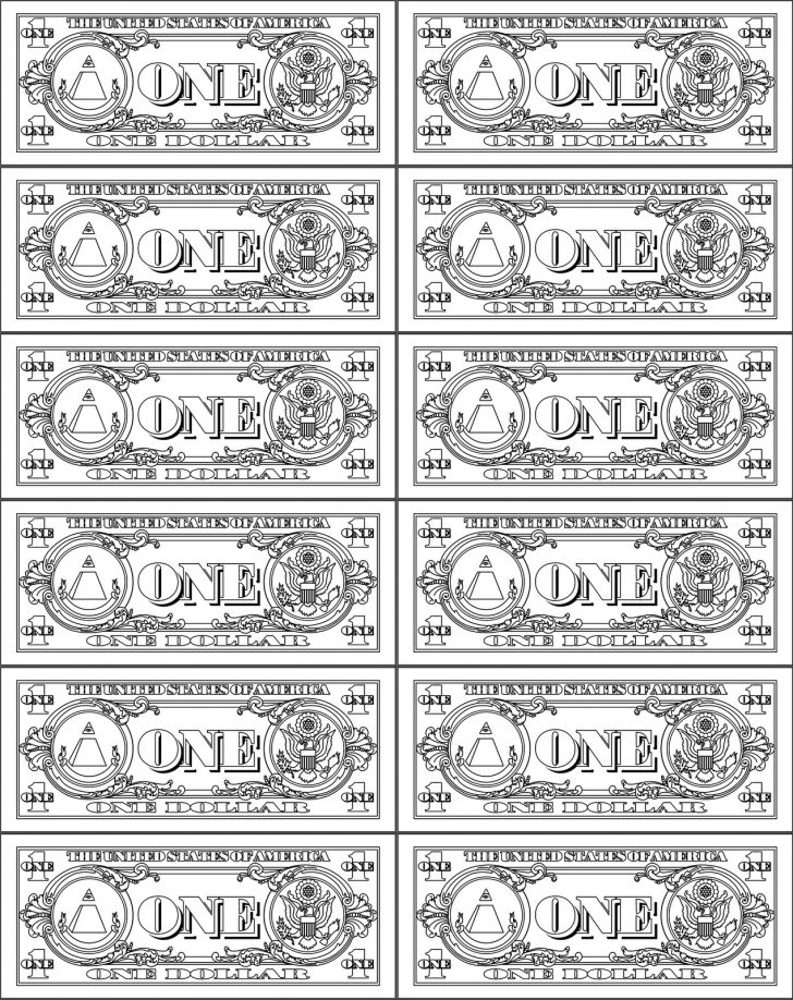 Free Printable Play Money Sheets