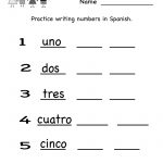 Free Kindergarten Spanish Worksheet Printables. Use The Spanish   Free Printable Spanish Numbers