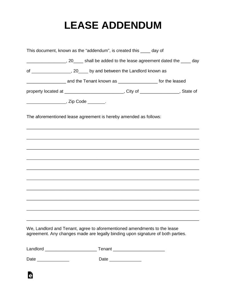 Free Lease Addendum Templates - Pdf | Word | Eforms – Free Fillable - Free Printable Pet Addendum