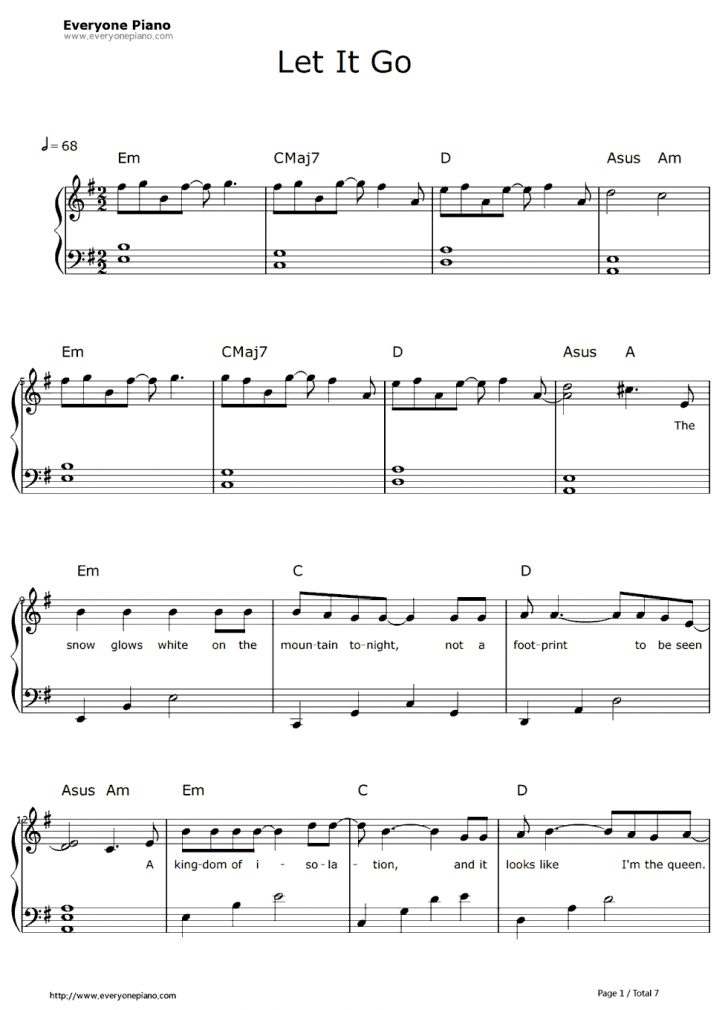 Let It Go Violin Sheet Music Free Printable