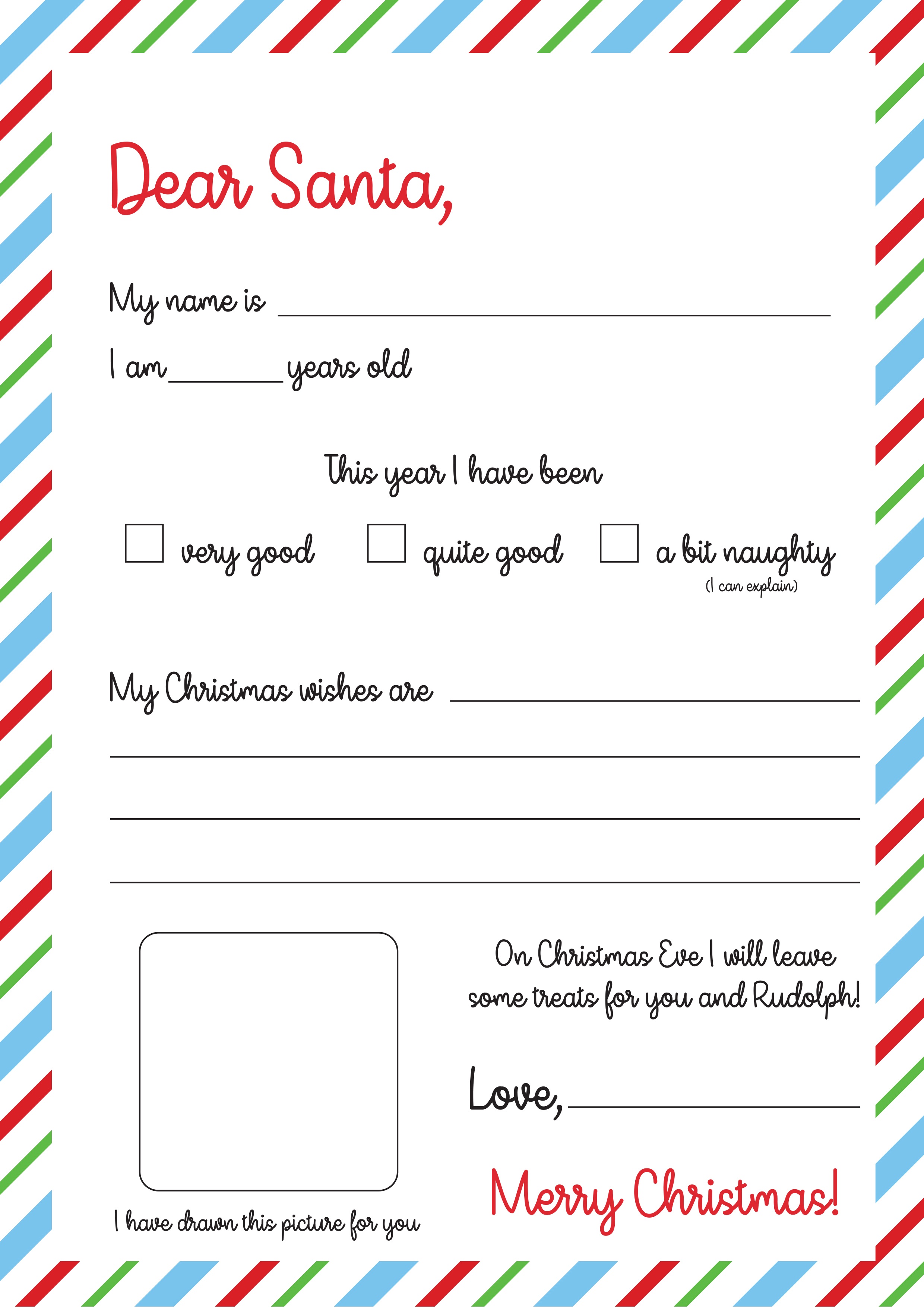 Free Letter To Santa Template Print | The Craft Blog - Letter To Santa Template Free Printable