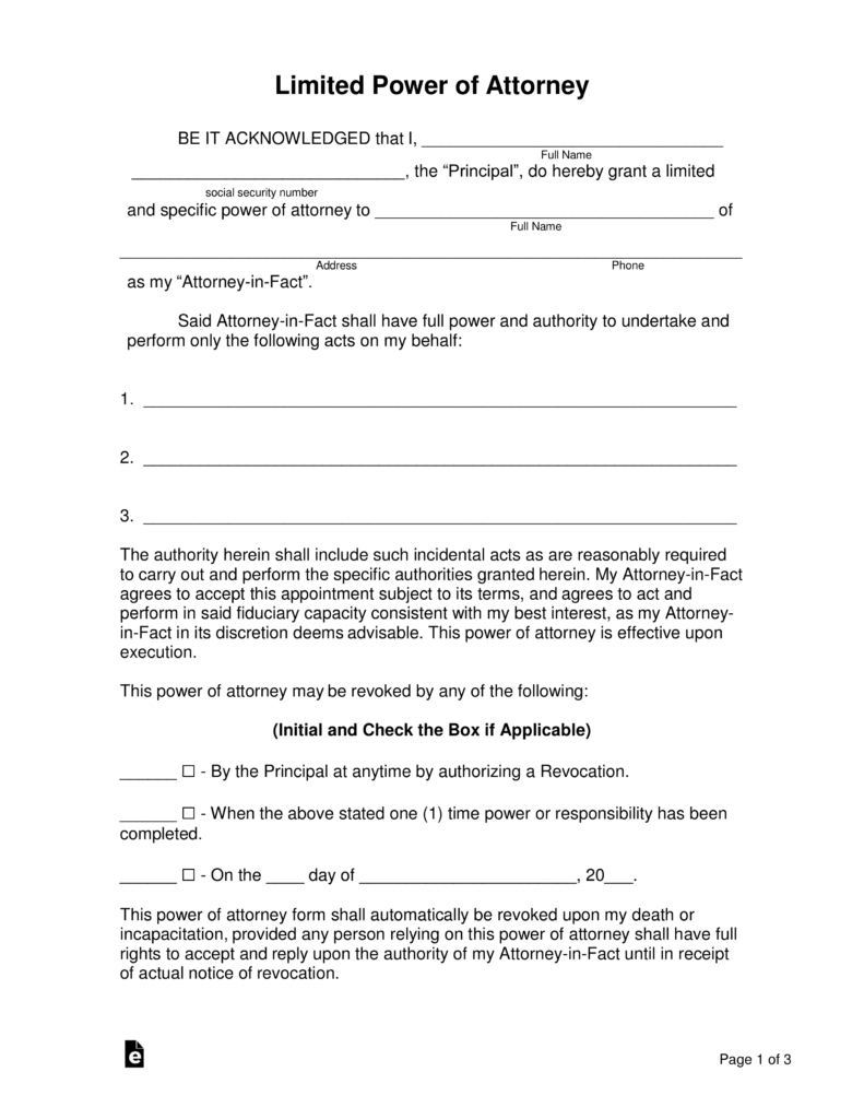Funny Power of Attorney Form 8