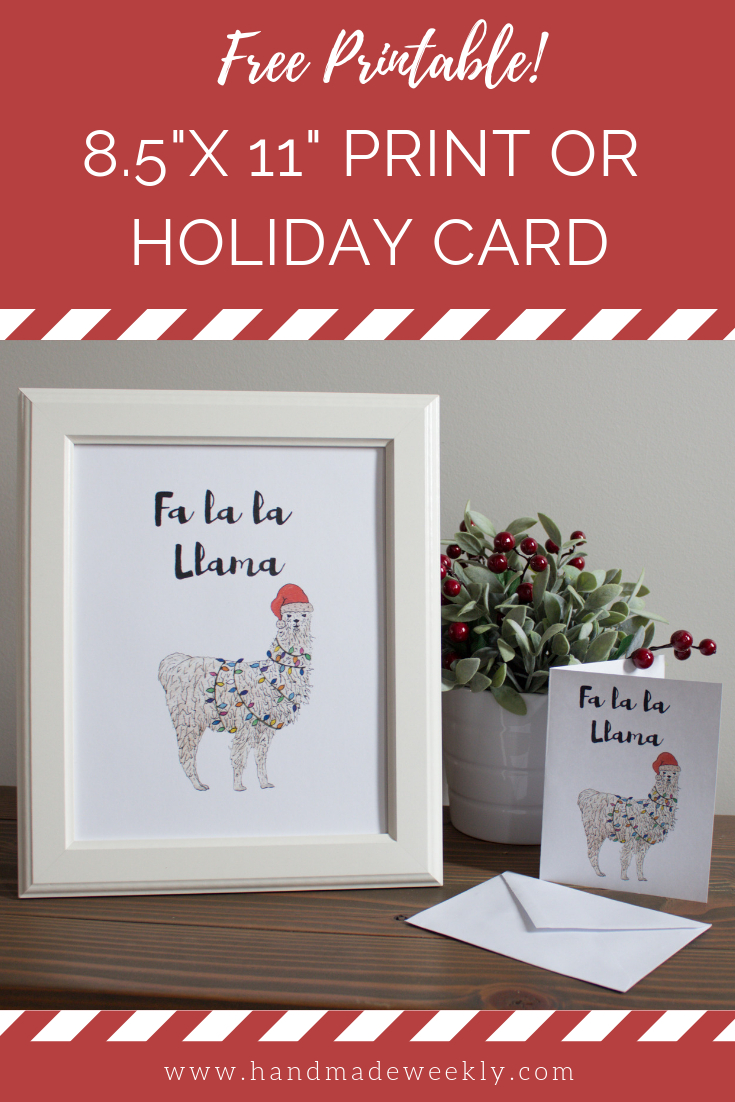 Free Llama Christmas Card And Art Print - Handmade Weekly - Christmas Cards Download Free Printable