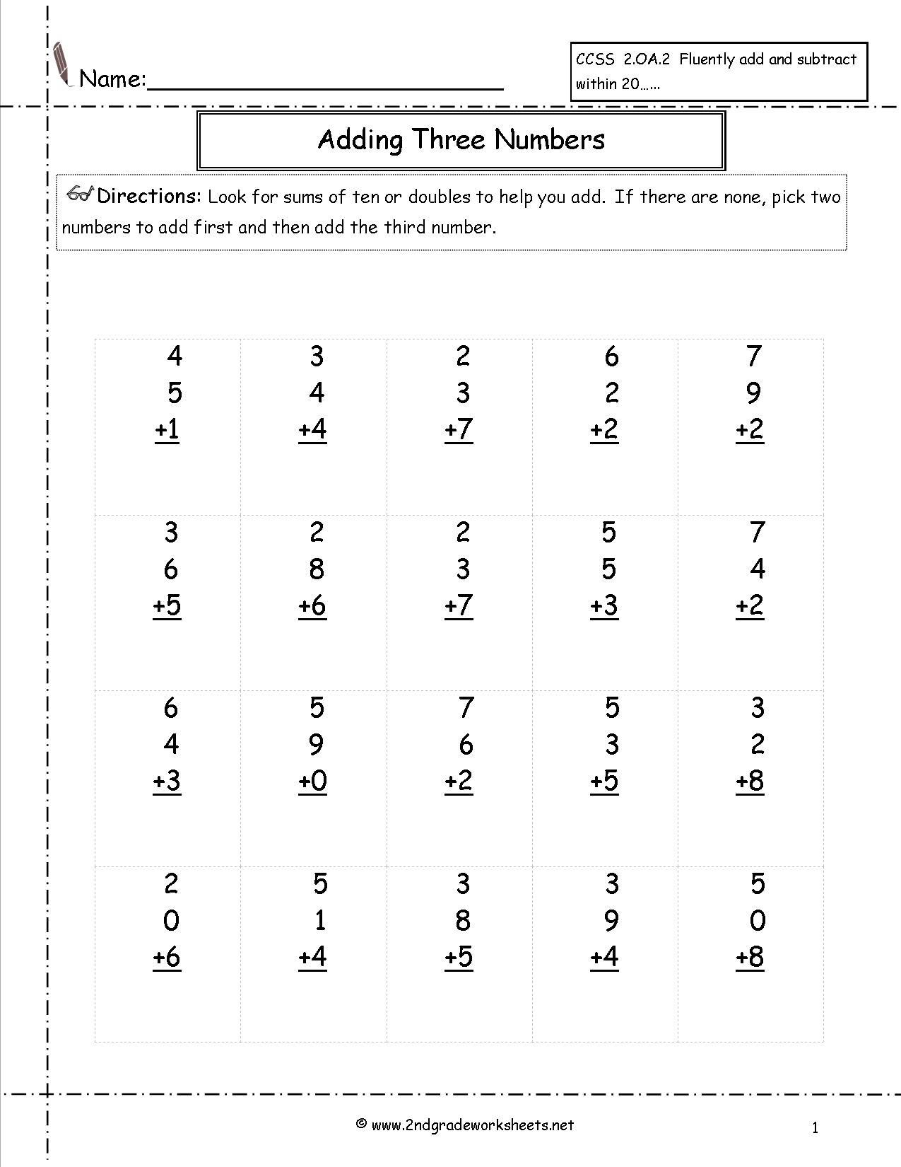 Free Math Worksheets And Printouts - Free Printable Activity Sheets For 2Nd Grade