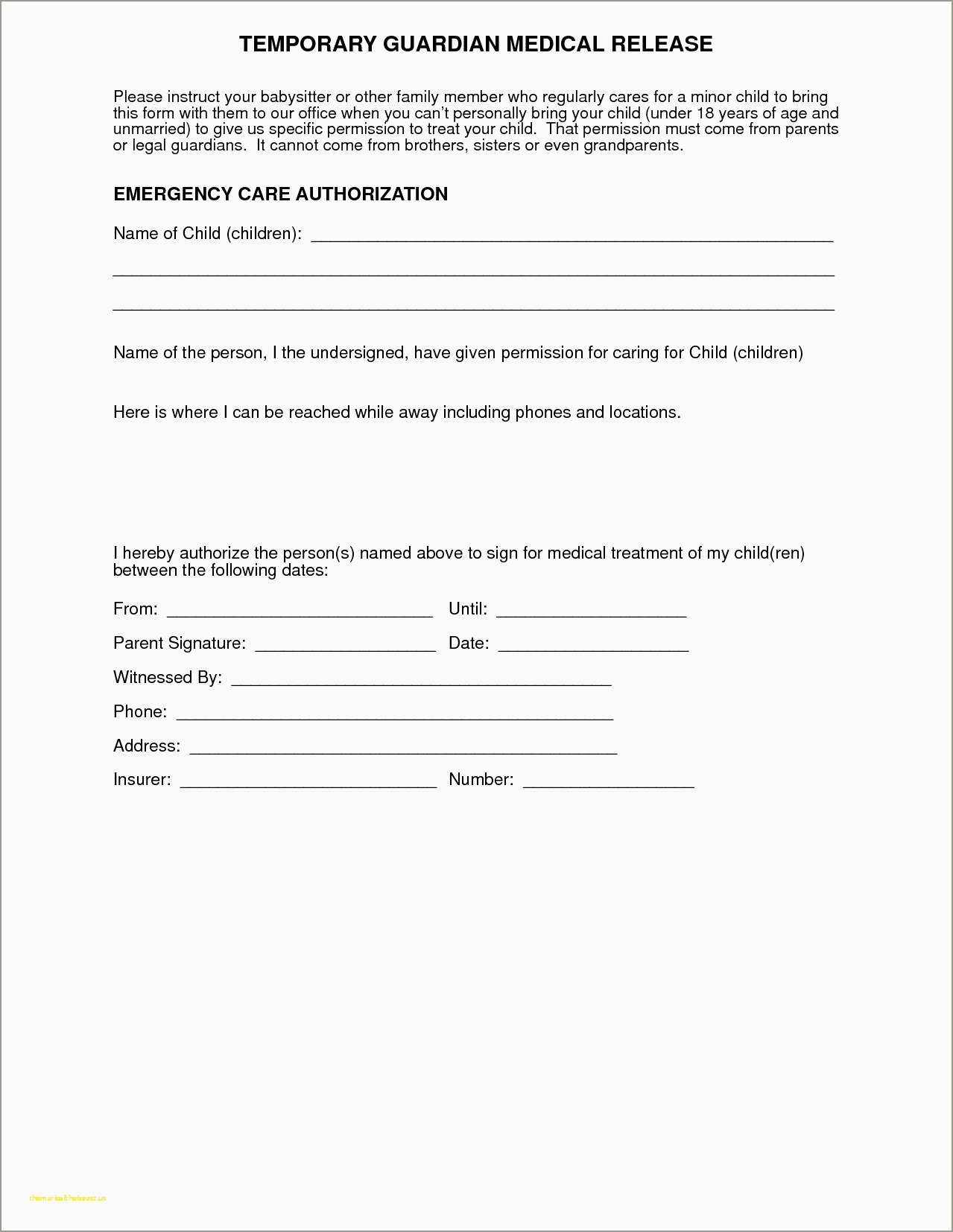 Free Medical Consent Form Template Elegant Medical Permission Form - Free Printable Medical Consent Form