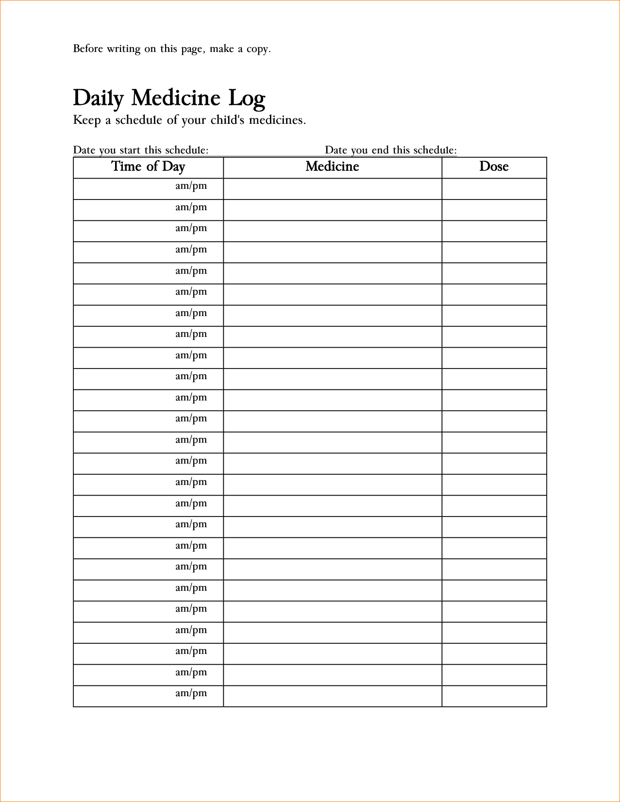 Free Printable Medication Log Sheet Free Printable 5159