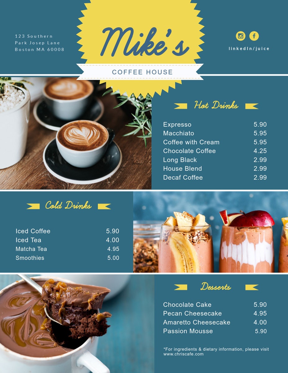 Free Menu Maker | Menu Creator | Visme - Free Printable Menu Maker