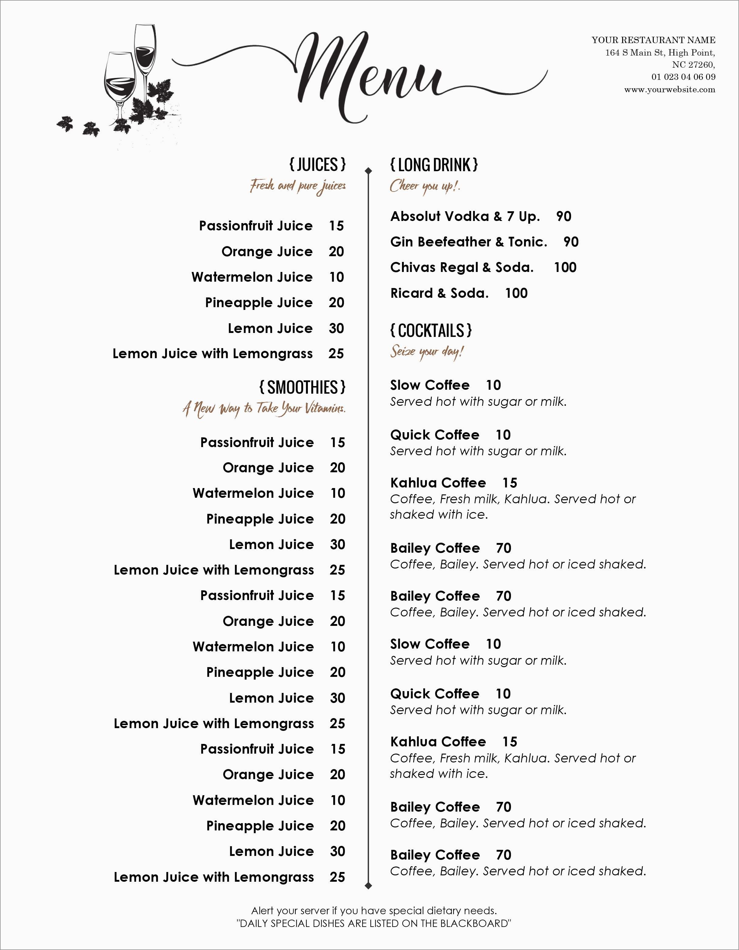 Free Menu Maker Template Best Of Menu Template Free Printable Menu - Free Printable Menu Maker